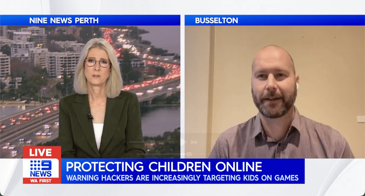 Ches Rafferty on Nine News - protecting children online