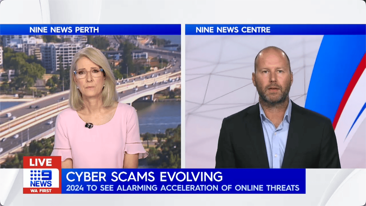 Ches Rafferty on Nine News - cyber scams